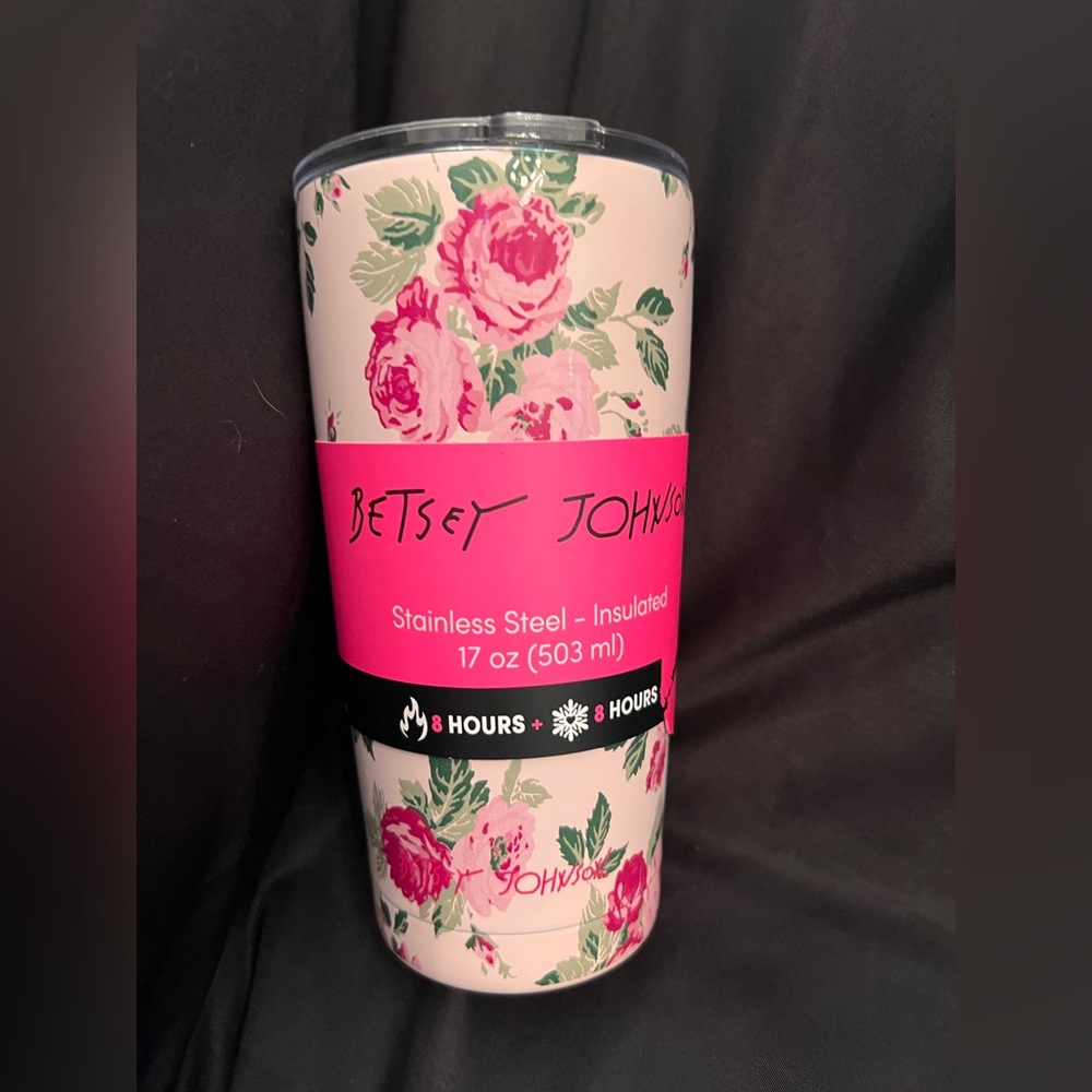 Betsey Johnson Floral Rose Insulated Tumbler 17oz Stainless Steel